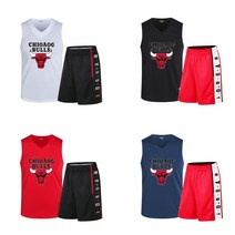 시카고불스 조던 팀마크 농구복세트 블랙 레드 팬츠