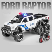 다이캐스트 1/28 포드 랩터 F150 합금 자동차 변형 오프로드 차량 모델 및 장난감 금속 경찰차 컬렉션 어린이 선물, [01] White