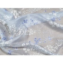 30수 마 혼방 잔꽃 프린트 번아웃 플라워 원단 FJ-103, 산들산들