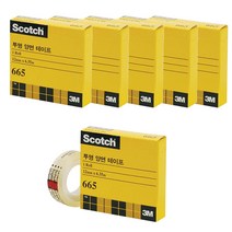 스카치 투명 양면 테이프 665 리필 12mm x 6.35m, 6개