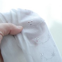 패브릭샵 면레이스자수원단 펀칭줄기꽃 백아이