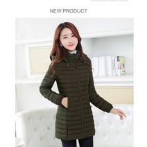 얇고 여 슬림 점퍼 가벼운 엄마 코트 기장 여성경량패딩 하프 겨울 패딩