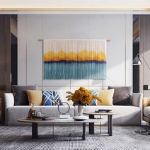 스테인글라스공방 망원동 소품샵 자연물모빌 100801 북유럽 보헤미안 스타일 손으로 짠 염색 태피스트리 호텔 입구 예술 장식 부드러운 디자인, 04폭 150 높이 90 나무 기둥 17, 01그림 색상