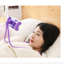 홈앤유 멀티 침대 누워서 보는 핸드폰 아이패드 갤럭시 탭 목걸이 거치대, 블랙, 1개