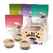 [네이쳐티]버블티 만들기세트(라떼파우더280g+타피오카 컵펄 60gx12개입)_타로/그린티/민트초코/화이트초코딸기, 스트롱민트초코280 버블티 만들기 세트