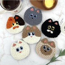 펀치니들 티 코스터 컵받침 만들기 펀칭니들 diy 세트 패키지, 랫서팬더