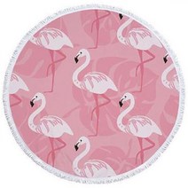 더자카 러블리 플라밍고 원형 비치타월, Q206LHLL068, 1개