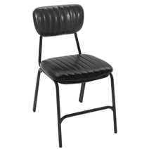 힐링가구 라파엘 인테리어 주방 등받이 체어 철제 카페 의자, 쌍줄체어, 블랙