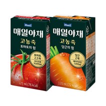 매일야채 2종 고농축 토마토의 힘&당근의 힘 125ml 24팩/토마토주스/당근주스/야채주스, 매일야채 고농축 토마토의 힘 12