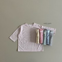 유아 단가라 티셔츠 하로 하리보 스트라이프 라운드