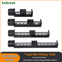 어닝레일 CNC 선형 레일 가이드 스테이지 T 형 미니 스테퍼 모터 액추에이터 50-300mm 스트로크 슬라이딩, 03 4mm Pitch_03 150mm