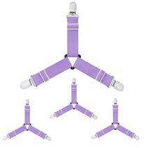 침대고정클립 홈 조절 가능한 침대 시트 탄성 그리퍼 벨트 패스너 소파 매트리스 커버 코너 홀더 클립 발 정리 도구, [08] 4 pcs Purple