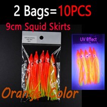 업소용떡볶이기계 전기 철판구이 분식점 오뎅 Bimoo-9cm 소프트 오징어 스커트 레드/핑크/블루 야광 플라, 03 2 bags orange