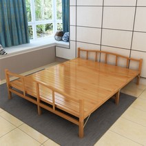 2인용 접이식 나무 평상 침대 옥상 사무실 마루 받침, 120x197cm 원색 협판 베개 천 매트리스