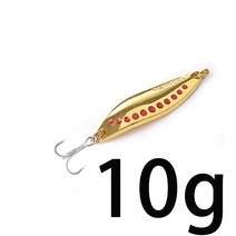 바늘 연결고리 고리 1벌 편치 5g-20g 농어 은 숟가락 갈고리 금속 미끼 낚시도구, 골드 10g