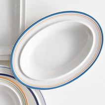 시라쿠스 메이플 오벌접시 23cm 7color, 라인브라운