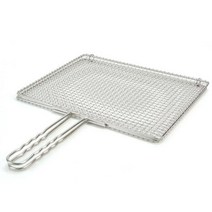 KO 키친쿡 세척 이 간편하고 일손을 덜어주는 불판 ~ 스텐 영업용 겹 석쇠 숯불 갈비구이 사각 초벌구이 그릴, 스텐 영업용 겹석쇠 중 37x33cm