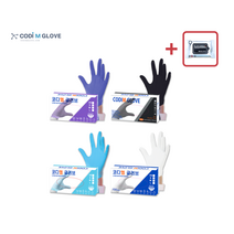 (사은품증정)코디엠 니트릴 라텍스 장갑 요리용 주방용 세차용 다목적 파우더프리 일회용장갑 100매, 코디엠 니트릴 스카이블루(두꺼운버전 4.8g, M