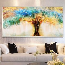 전체 큐빅 가득 비즈 자수 행운 나무 금전수 재물운 보석십자수 재료 만들기 세트, 120x60cm