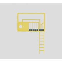 공간 절약형 고가 침대 소형 아파트 복층 2층 상부 침대 및 하부 테이블 싱글 상층 고저 이층 단철 로프트 침대, 노란색, 1500mm2000mm