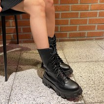 여성용 데일리 숏 미들 롱 레이스업 워커 zn601