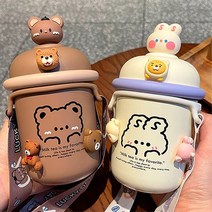 [오왕또왕] 350ml 애니멀 보온보냉병 유치원 물병 물통 선물 텀블러, 피그