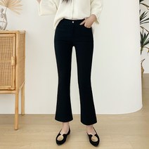 쏘옷 여성용 기모 부츠컷 블랙 팬츠
