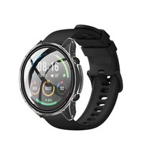XIAOMI MI WATCH 컬러 스포츠 버전 하드 엣지 스크린 유리 프로텍터 케이스 쉘 프레임 보호범퍼 커버 보호 범퍼 화면 보호기 강화 유리, Clear-Glass Case