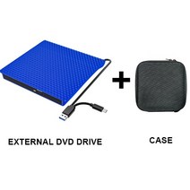 광학디스크 드라이브외장 DVD 드라이브 USB 3.0 휴대용 CD/DVD/-RW 드라이브/DVD 플레이어 노트북 CD ROM, 04 Blue Add Case