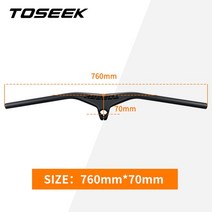 퀼스템 싯클램프 전기자전거개조 자전거크랭크커버 TOSEEK Mtb 핸들 바 및 줄기 28.6mm-17Degree 탄소 통합 산악 자전거 660 ~ 800*70/80/90/100m, 17 Black 760-70mm, 17 Black 760-70mm