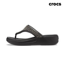 크록스 몬터레이 디아만테 웨지 플립 206343-001