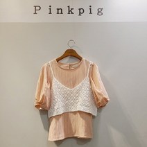 [대구백화점SG] 핑크피그 PPA21BL1012 뜨개조끼세트블라우스