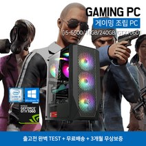 조립 PC 배틀그라운드 오버워치 포토샵 3D 디자인 작업 i5-6500 16GB 240GB GTX1060 윈10, i5-6500/16G/240G/1060
