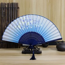 춤 장식용 자루 공연 몬스터 빈티지 쥘부채 수제작 중국 일본스타일 부채 무지개, 03 꽃가지를 휘날리다