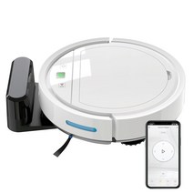 RUN Home WIFI 스마트 로봇청소기 + 자동 충전 클린스테이션, 화이트