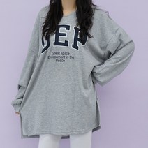 여성 레터링 캐주얼 롱 데일리 지후드 미니 원피스