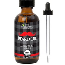 US Organic 수염 오일 100% 순수 항균 특성 USDA 인증 점안제 기능이 있는 호박색 유리병 59.7g(2온스)