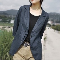 L.ONLIN SHOP여성 정장자켓 오버핏 데일리 린넨 자켓 빅사이즈 오피스룩 여성정장 프론트로우