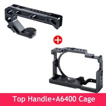 유유리그 UURIg R008 DSLR 카메라 탑 핸들 퀵릴리즈 콜드슈 마운트 Sony A6400 메탈 스틸 비디오 케이지 마운트, 핸들 w 6400 케이지