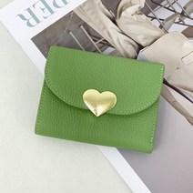 가죽 지갑 여성용 접이식 초박형 지갑 부드러운 가죽 패션 러브 지갑