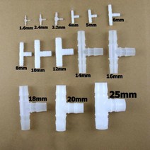 징크판넬 Ez3.2mm-≥ 25mm 등직경 T 자형 팔꿈치 플라스틱 파이프 조인트 가시 공기 물 오일 호스 5 개, 5개, 6mm, 01 5pcs_04 6mm