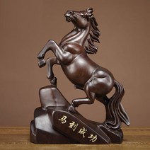 개업 공예 기념 나무 말 선물 승진 장식품 적토마 조각 조각상 집들이 축하 트로이 풍수 행운 홈 회사 흑마, AT.정밀흑단마-높이25cm