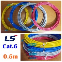 LS전선 UTP CAT6 블루RJ45 랜케이블 0.5m(제작상품), 레드(크로스), 1개