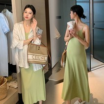 만삭촬영 수유외출복 임산부원피스 출산 드레스 봄과 가을 정장 여름 유행 외국 스타일 민소매 조끼 롱 긴팔 셔츠 투피스 세트