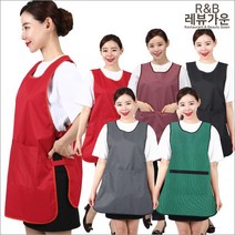 레뷰가운 방수앞치마 미용실 코롱 네일 애견 간호 요양 WLB01 앞치마, WLB01_빨강L, 1개