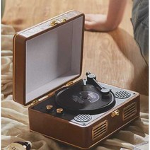휴대용 cd플레이어 무선 레트로 미니 블루투스, 1966B 빈티지 브라운
