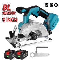 원형톱 마끼다 18V 충전식 충전 사용 무선 전동 125mm 1000W 10800RPM 5 인치 조정 한 각도 목공 도구, 옵션01 해외배송, 옵션02 2 Battery EU Plug, 옵션01 EU, 1개