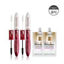 [로레알파리] [기획세트]더블 익스텐션 뷰티 튜브 마스카라 14ml 2개+디펜더 브라이트&, 더블 익스텐션 뷰티 튜브, 1세트