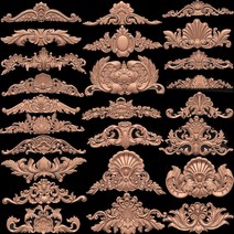 목공 기계 전동 라우터 그라인더 새로운 조각 코너 아플리케 Stl 3d 모델 릴리프 Cnc STL 파일 형식 유럽, 02 Design File For CNC
