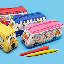 [B1P] 귀여운 버스 캐릭터 필통 초등 학생 입학 선물 _ 캐릭터필통 초등학생필통 학용품사이트 문구류 문구용품 대학생필통 학용품세트 사무실용품 ( B1P / 83889EA ), 옐로우, 본상품선택